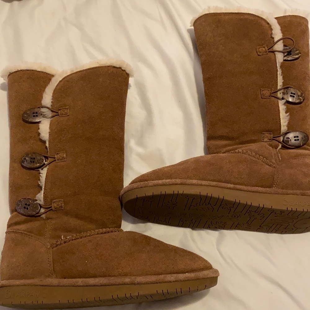 Chestnut colored long Bear paw boots!